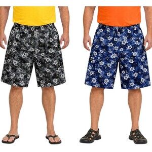 Vintage Island Wear Hawaii Shorts 2-Pair Mens 2XL Hawaiian Bark Cloth Cargo